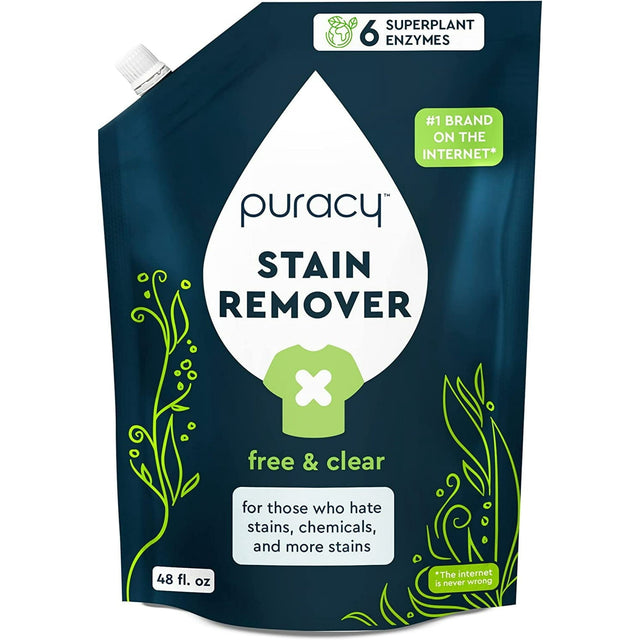 Puracy Laundry Stain Remover Refill, Free & Clear, 48 fl.oz. M6